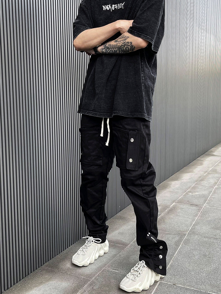 Breasted Slit Drawstring Cargo Pant For Men