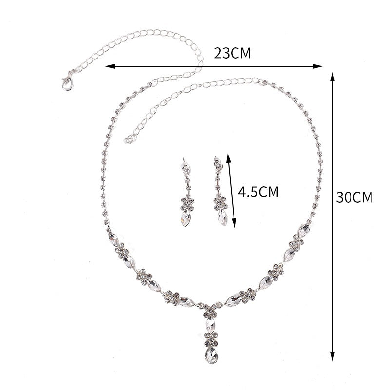 Zircon Necklace And Earrings Set