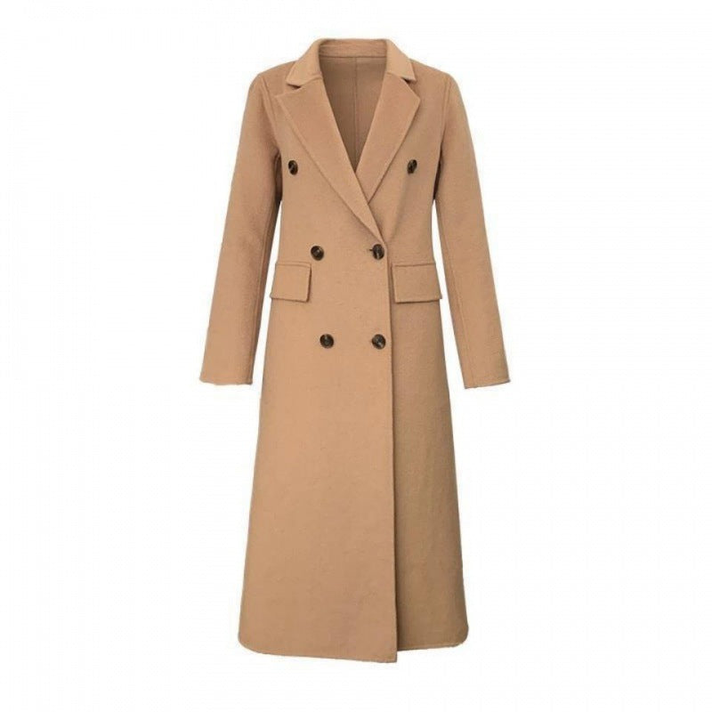 Slim Fit Mid-length Woolen Coat for girls