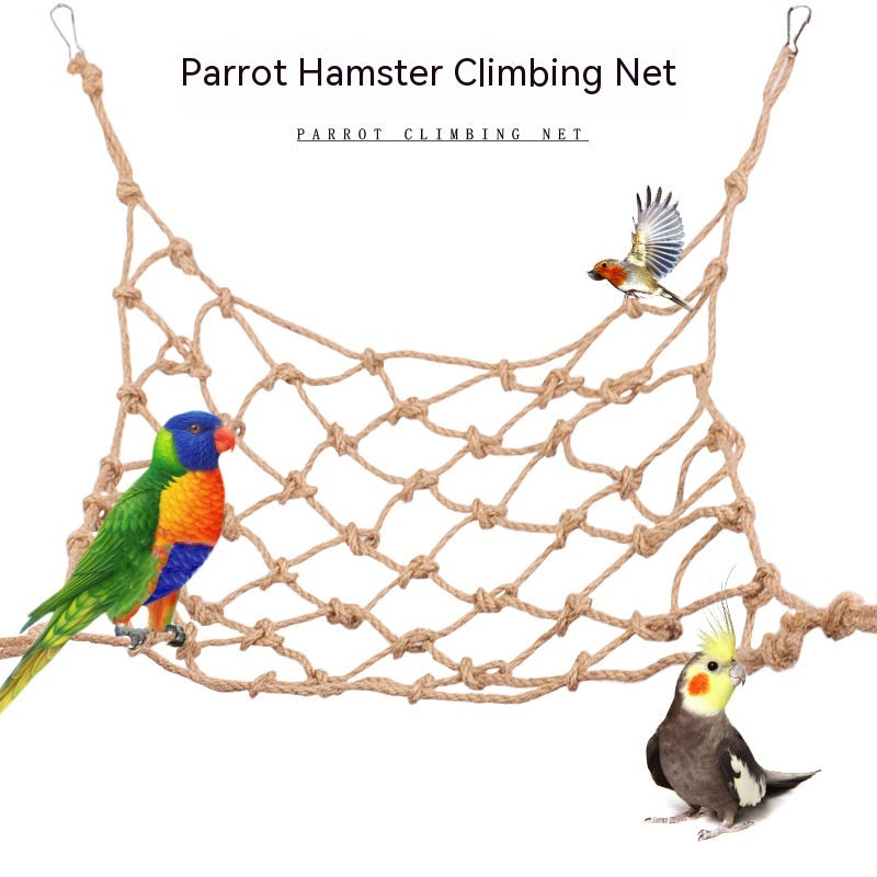 Parrot Hemp Rope Pet Birds Toy Free Deformation Hamster Universal Climbing Net Elevator Cage Swing