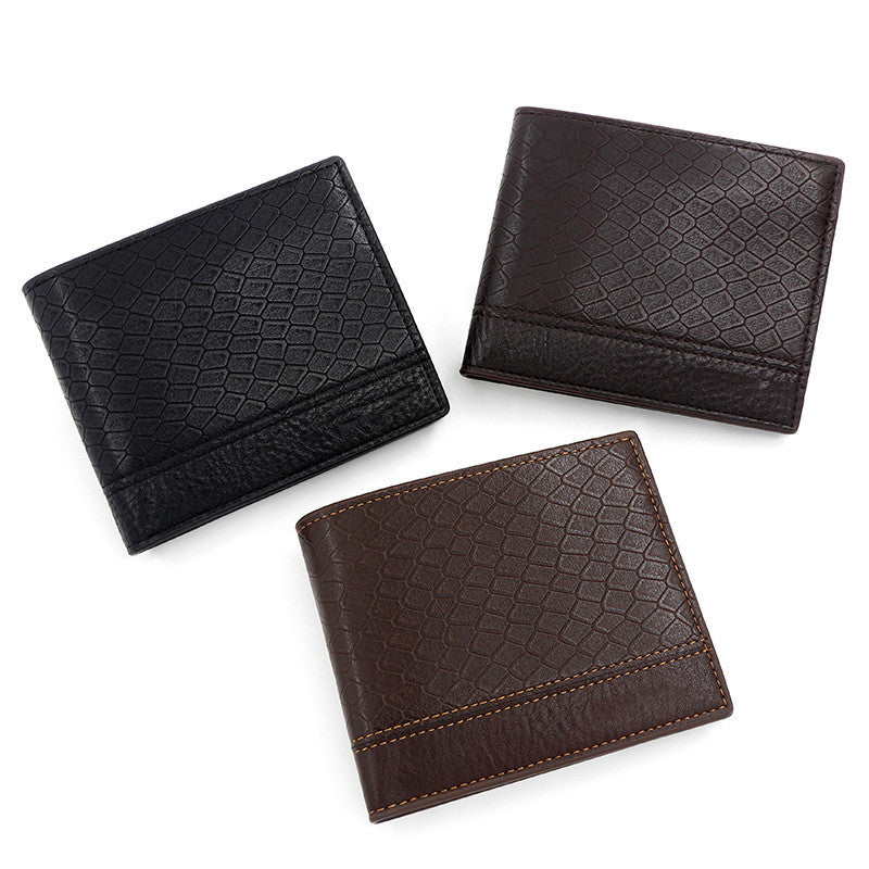 Men's Fashion Large Capacity Embossed Snake Pattern Wallet