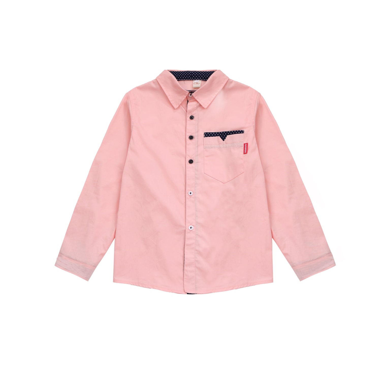 Student Spring And Autumn Trendy Fan Lapel Polka Dot Shirt for boys