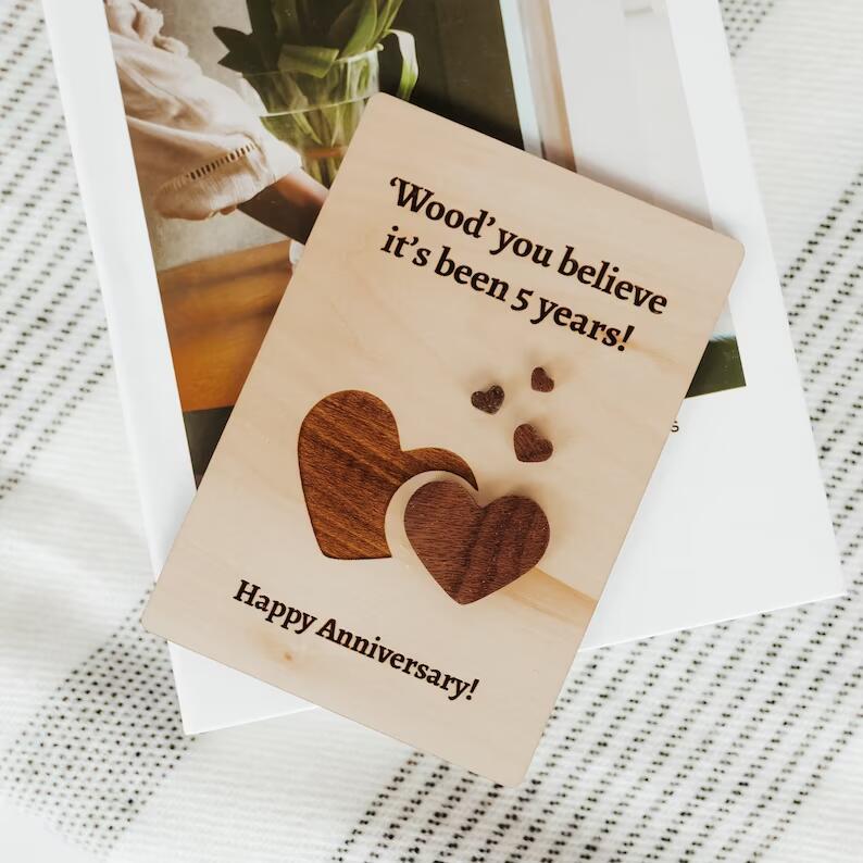 Invitation To Wooden Carving Wedding Anniversary Card