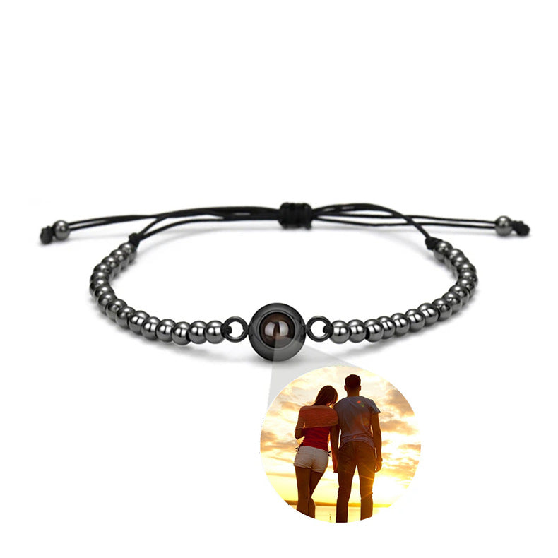 Circular Projection Couple Bracelet In 100 Languages