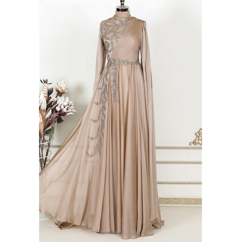 Champagne Muslim  Formal Evening Dress for women