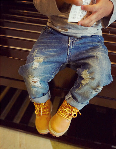 Ripped  Washed  European Style jeans for boys