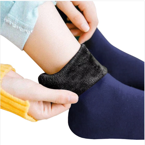 Thickened Velvet Cold Protection Warm Self-heating Snow Socks Men And Women Room Socks Tube Socks