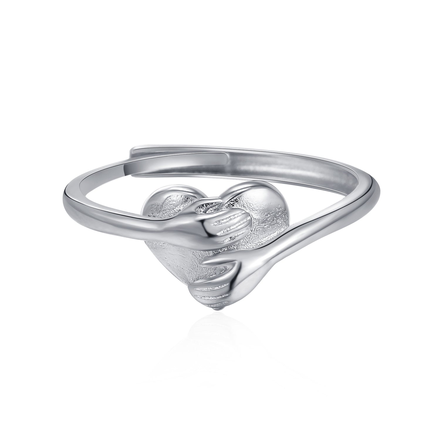 New Two-tone Peach Hug Love Heart-shaped Ring Fashion Simple