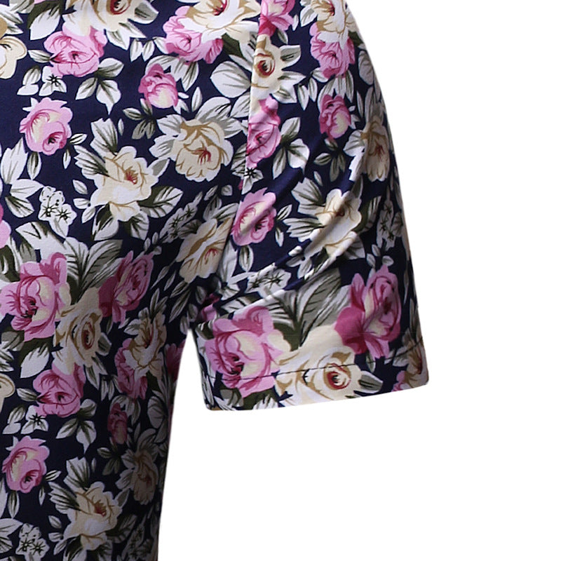 Men's Casual Short Sleeve Flower Shirts Men's Clothing