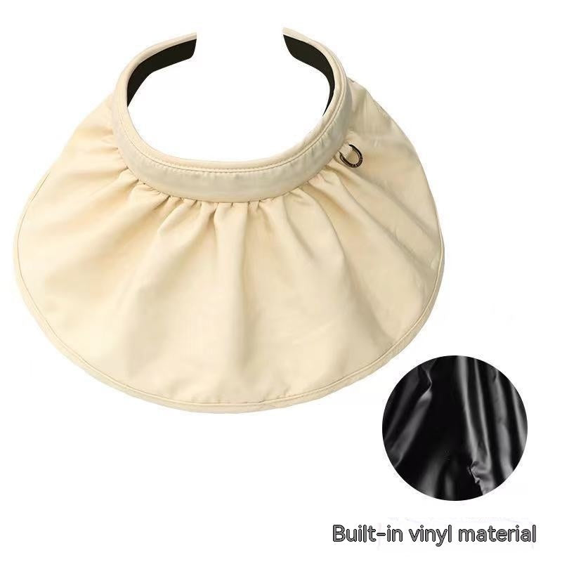 Vinyl Shell-like Bonnet Sunshade  Wide Brim Empty Top Cap for women