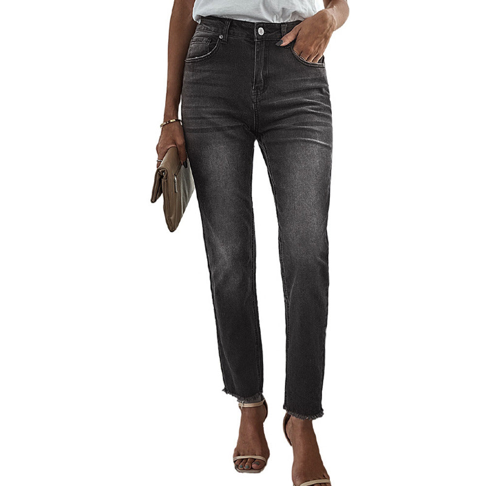 American Style Washed Jeans For Women