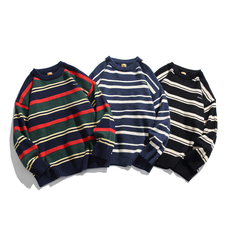 Couples Wear Trendy Striped Sweaters For Men And Women