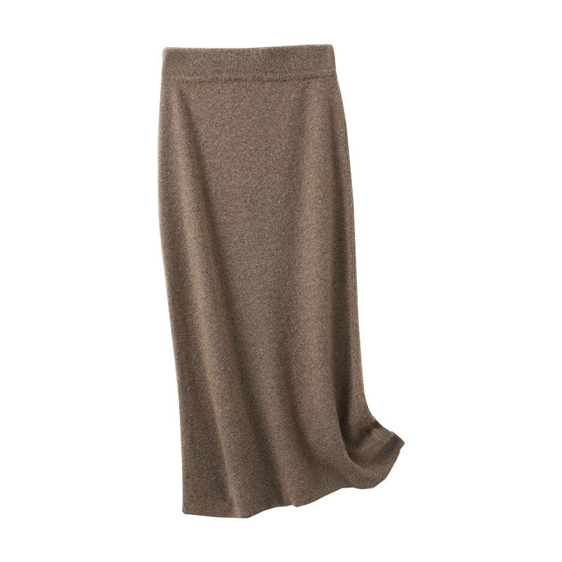 Mid-length High Waist Pure Wool Skirts For Women