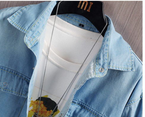 Denim Shirt Men Summer Thin Ins Long Sleeve