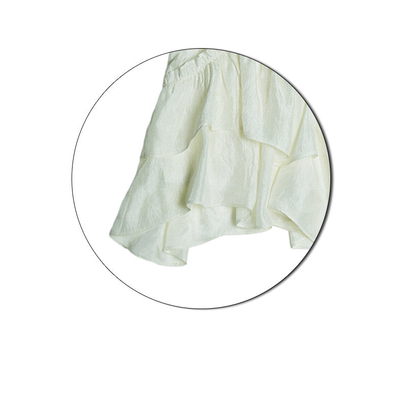 Vintage Low-rise Embossed White Skirt For Women