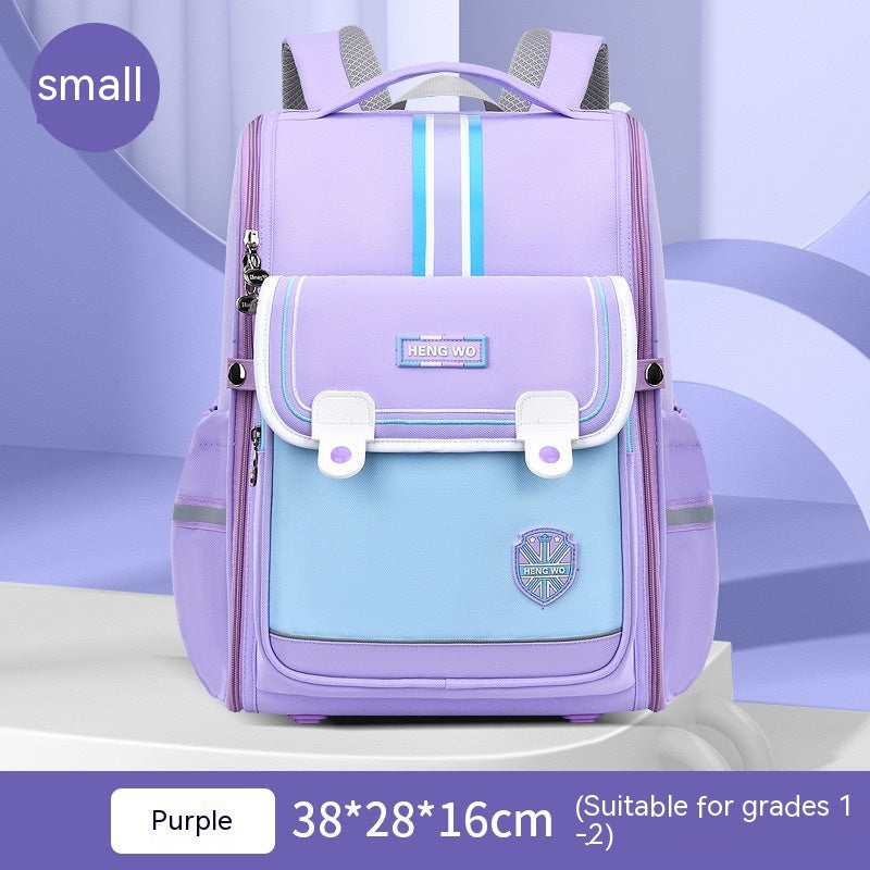 Primary School Student Schoolbag Female Lightweight Burden Alleviation Spine Protection