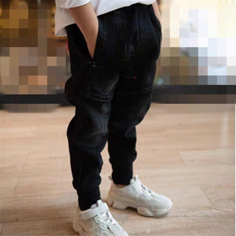 Kids Black Jeans Single Pants Spring And Autumn  Pants for boys