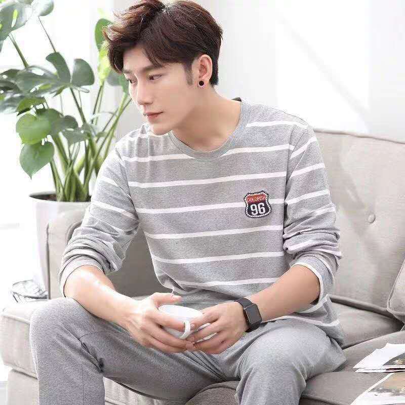 Home Wear Spring And Autumn Pajama Set For Men