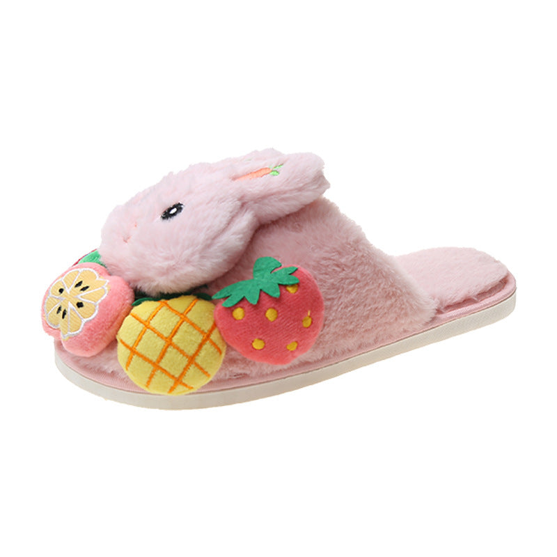 Plush  Home Indoor Heart slipper for girls