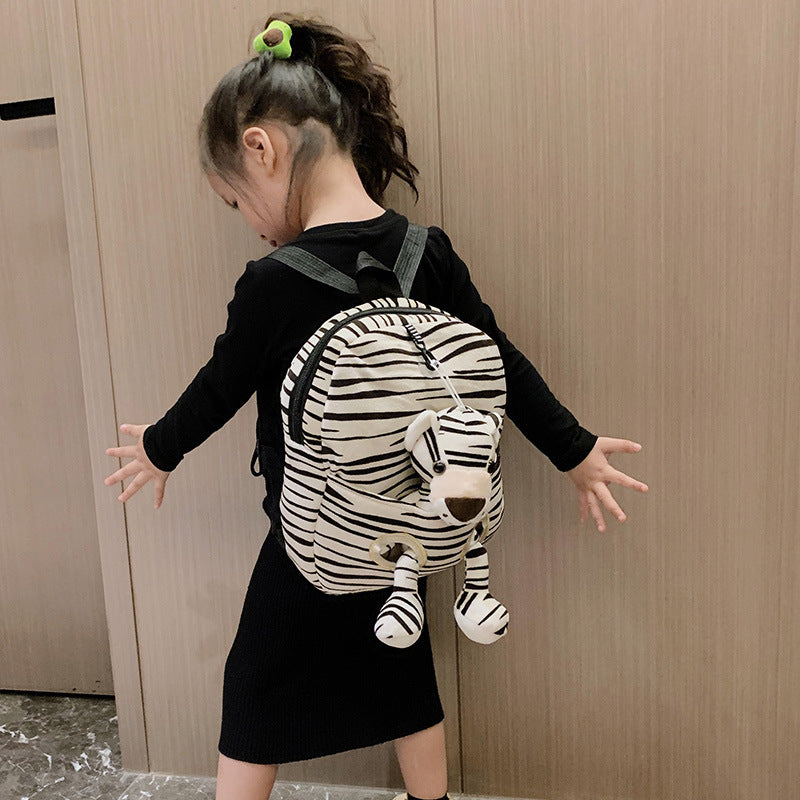 Cartoon Cute Plush Double Shoulders Kindergarten Backpack for kids