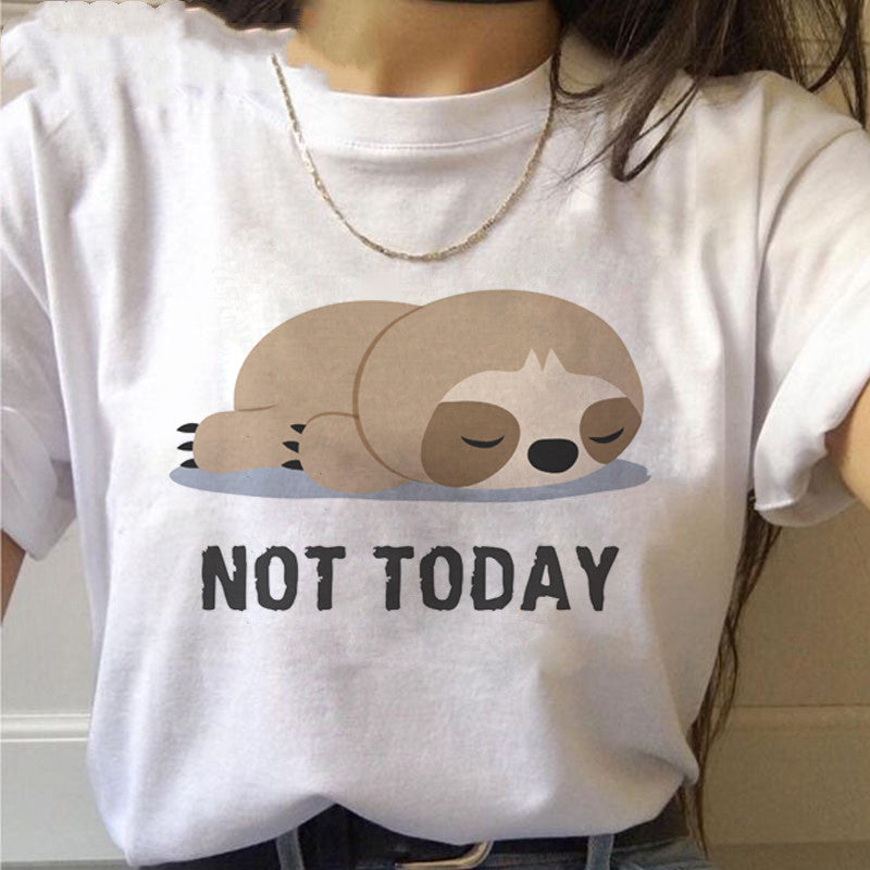 Sloth Kawaii Printed T-Shirts For Women