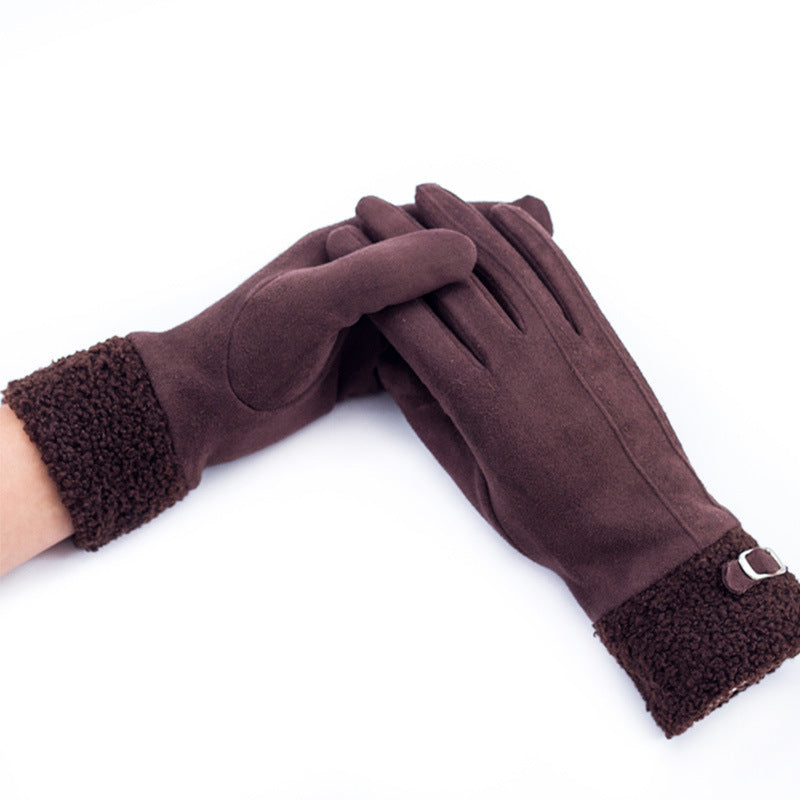 Warm Winter Touch Screen Riding Plus Velvet Thickening gloves for women