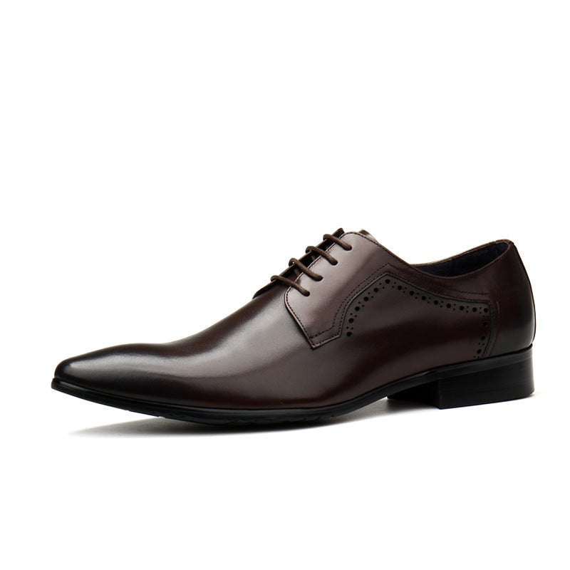 Lace-up Formal Leather Black Shoes for men