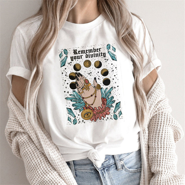 Tarot Print T-shirts For Women