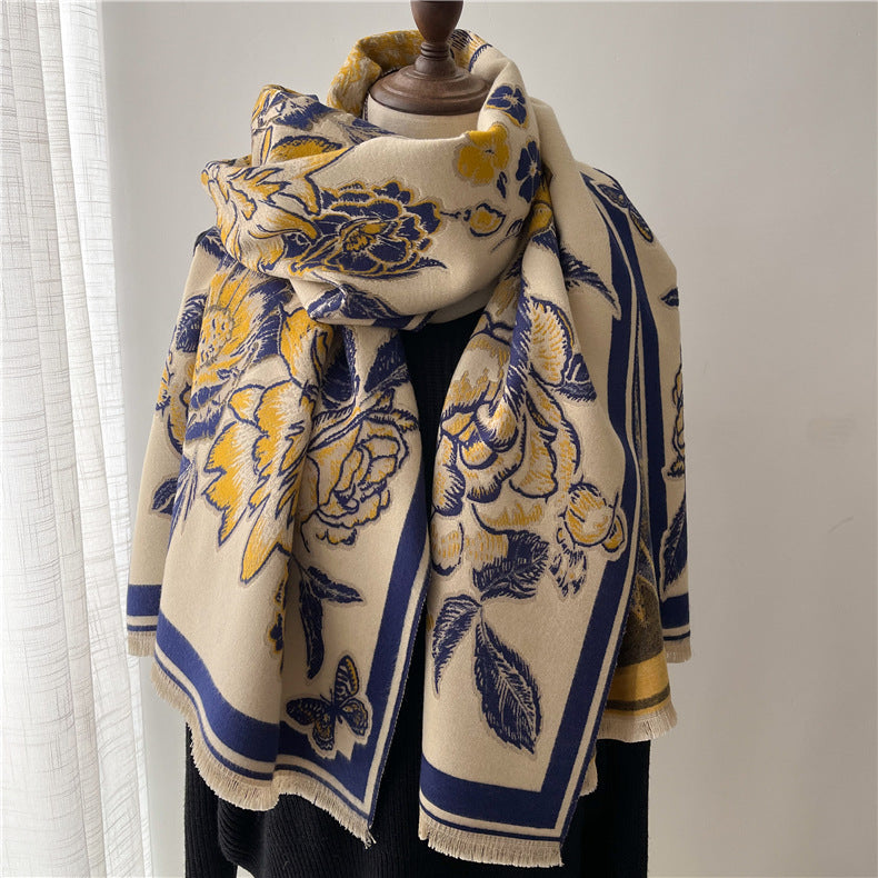 Artificial Cashmere and Vintage Ethnic Style  Scarf for women