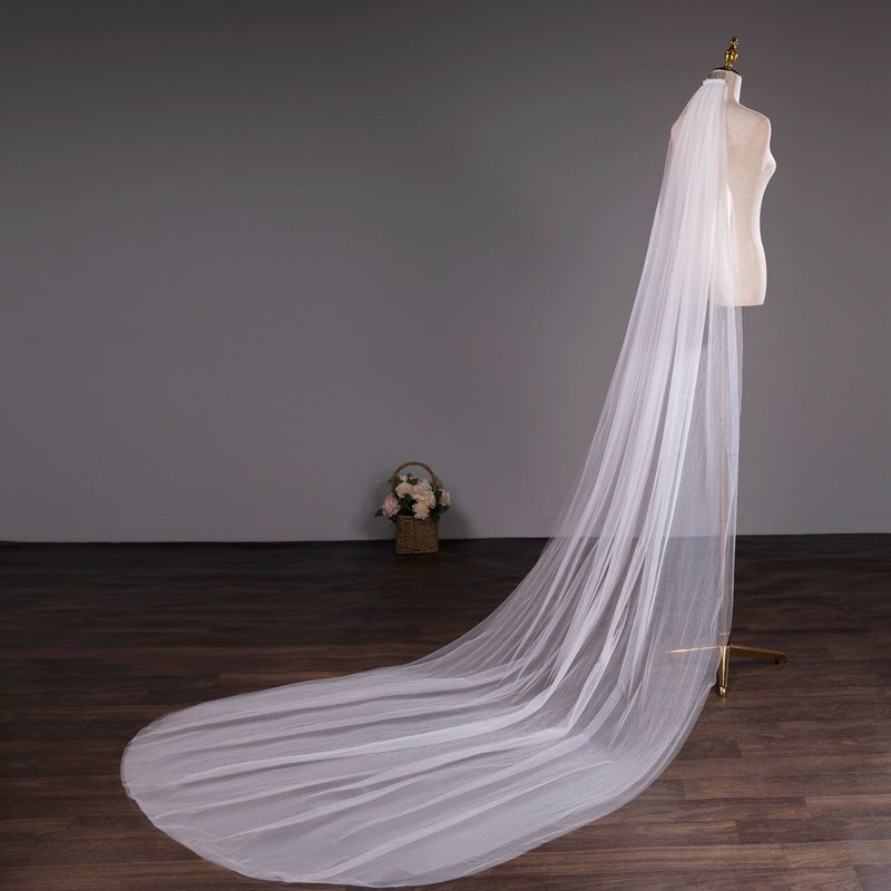 Wedding Bride Double-layer Trimming Veil With Comb