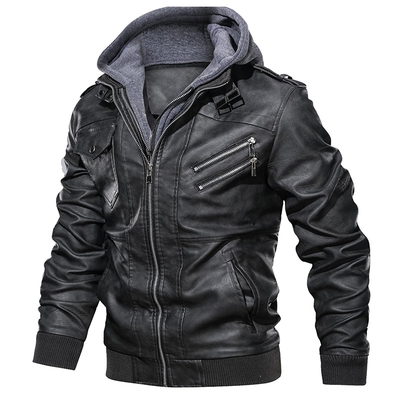 Hooded Leather Jackets For Men