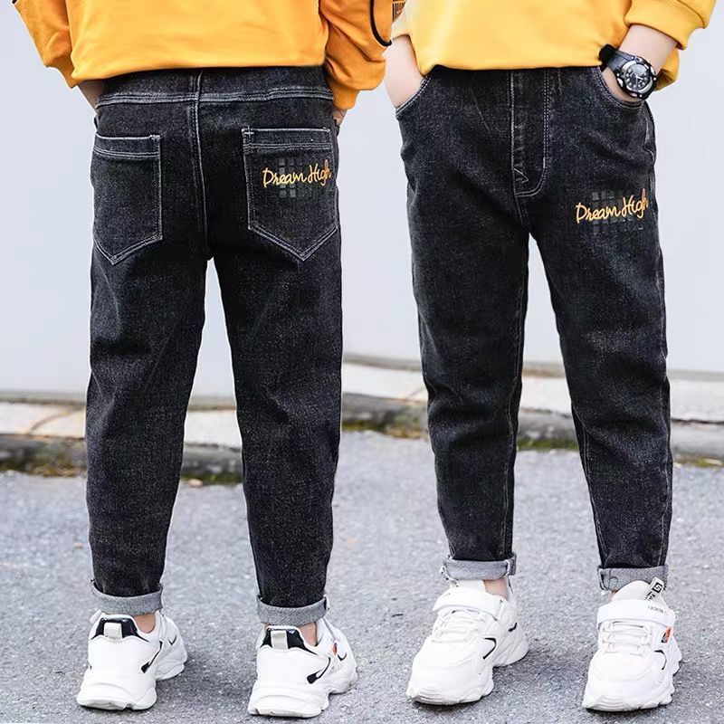 Autumn And Winter New One-piece Velvet Jeans for Boys