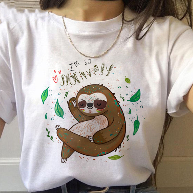 Sloth Kawaii Printed T-Shirts For Women