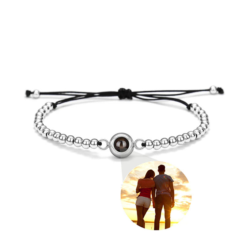 Circular Projection Couple Bracelet In 100 Languages