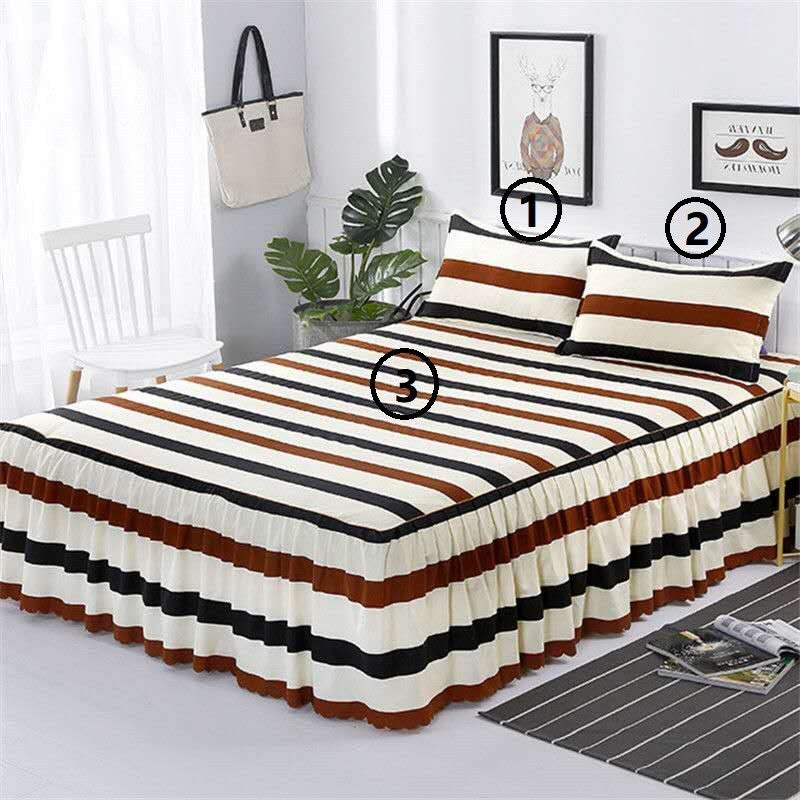 Bed Skirt Pillowcase 3 Woolly Bedsheet Bedding Set Bedspread