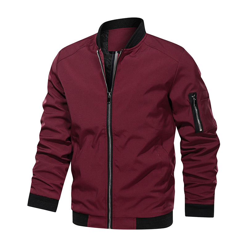 Polyester Bomber Zipper Jacket For Men