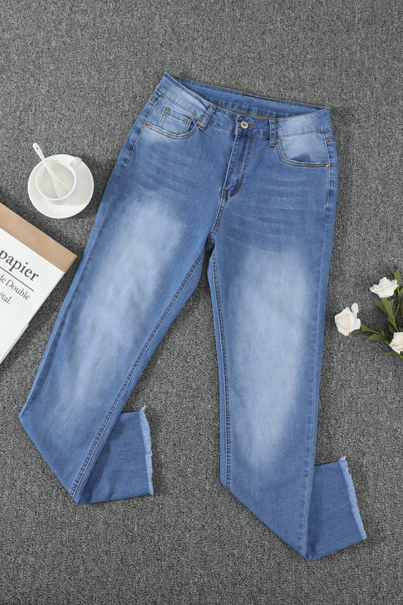 American Style Washed Jeans For Women