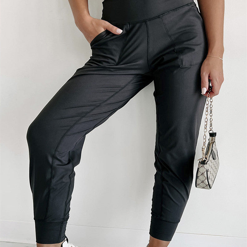 Fall High Waist Ankle-tied Pants For Women