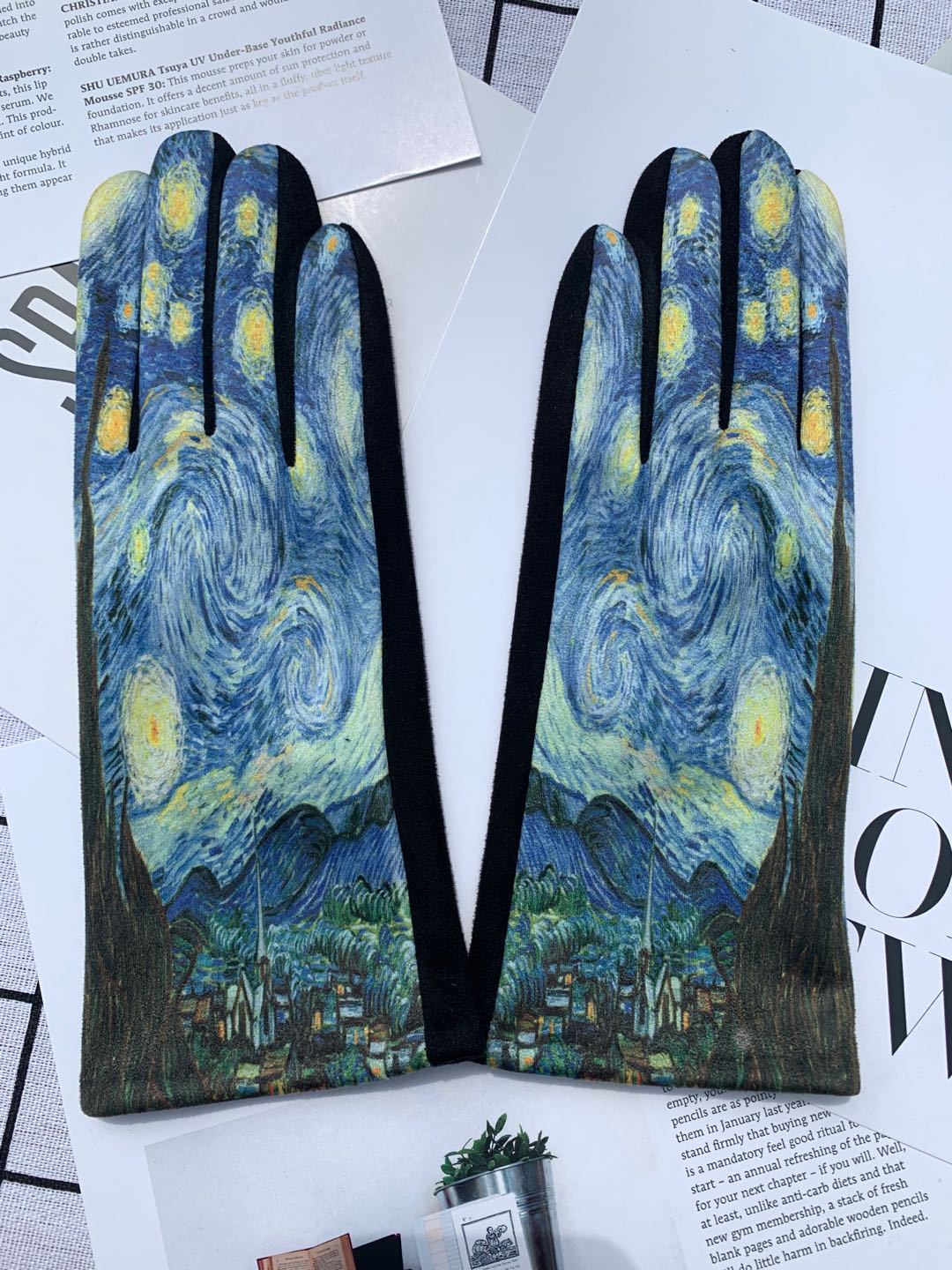 Autumn And Winter Fashion Trends Oil Painting Gloves for art laddies