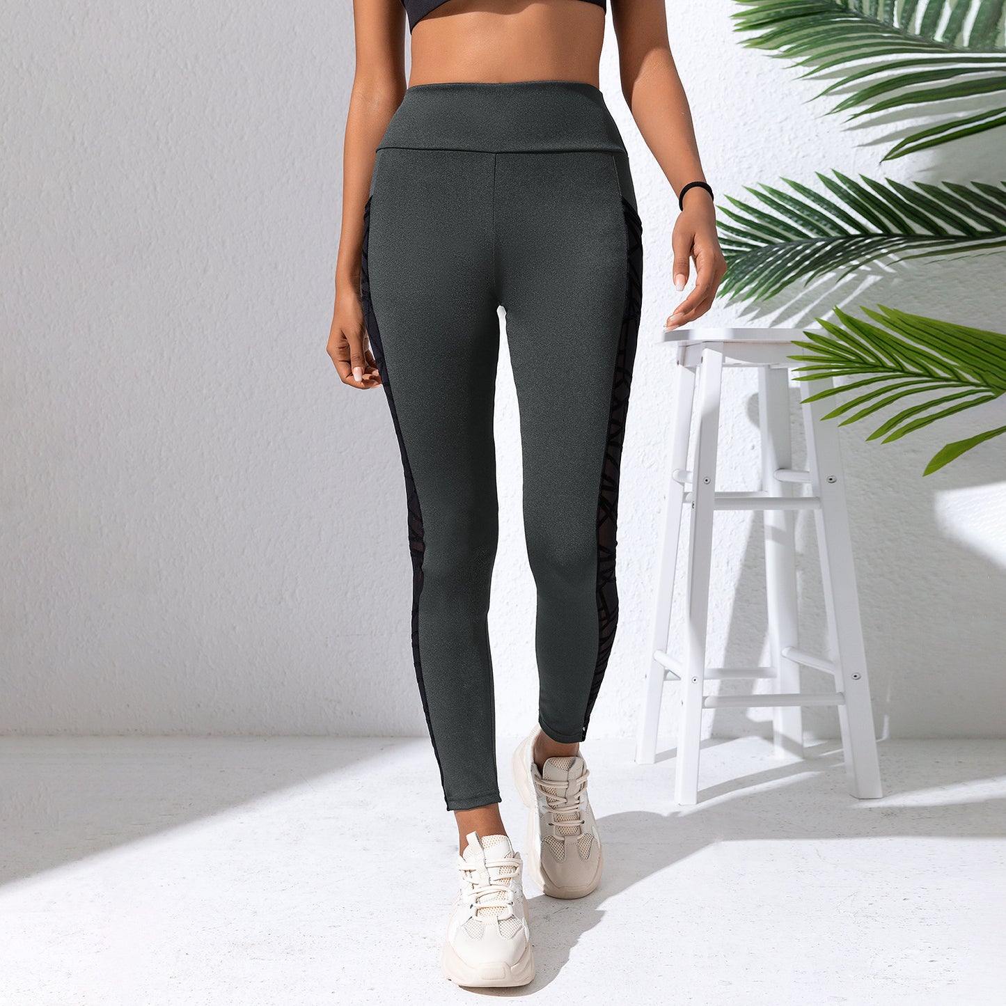 Mesh Stitching Yoga Pants For Women