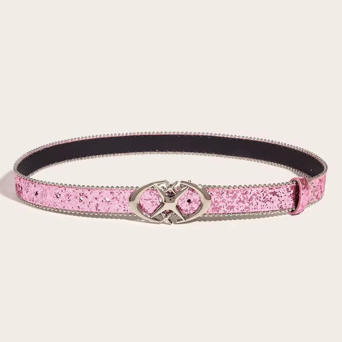 Silver Belt With Sequin Buckle for girls