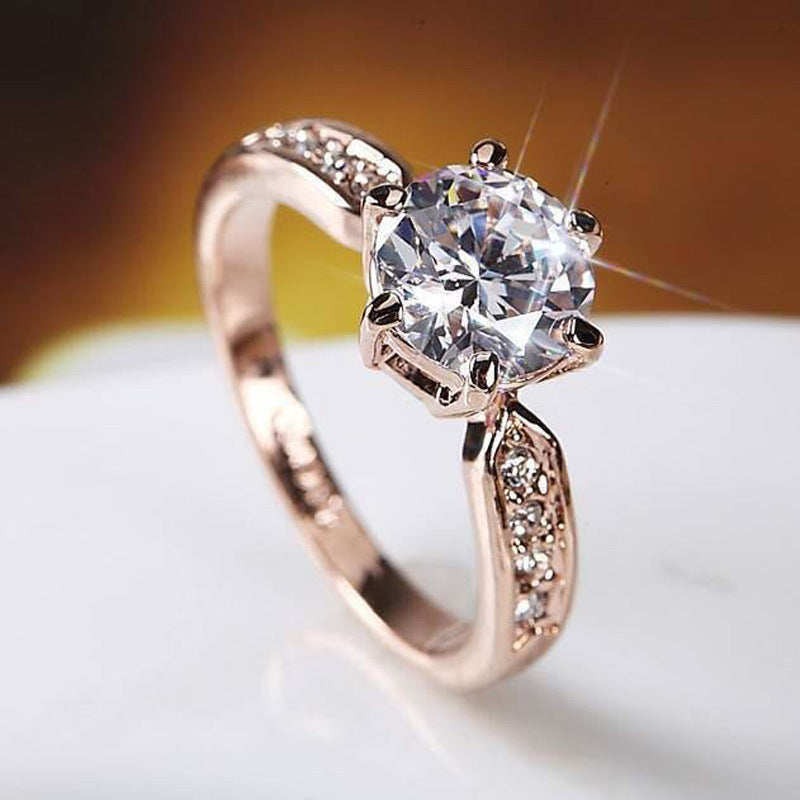 Fashion Personality Six-claw Diamond Ring For Women