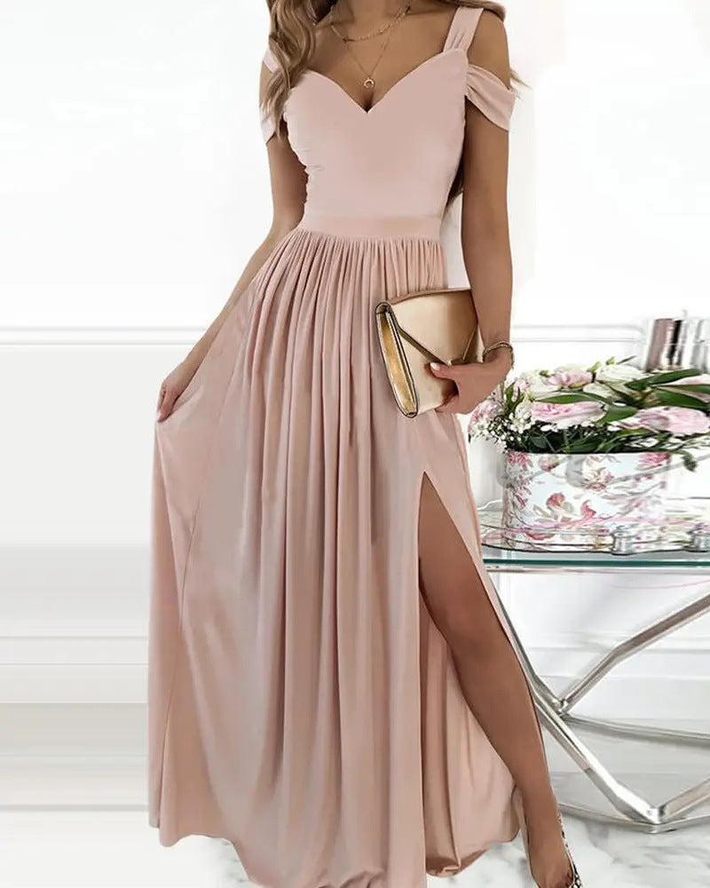 Long Floor Length Elegant Greek Style Pleated Dress for  women