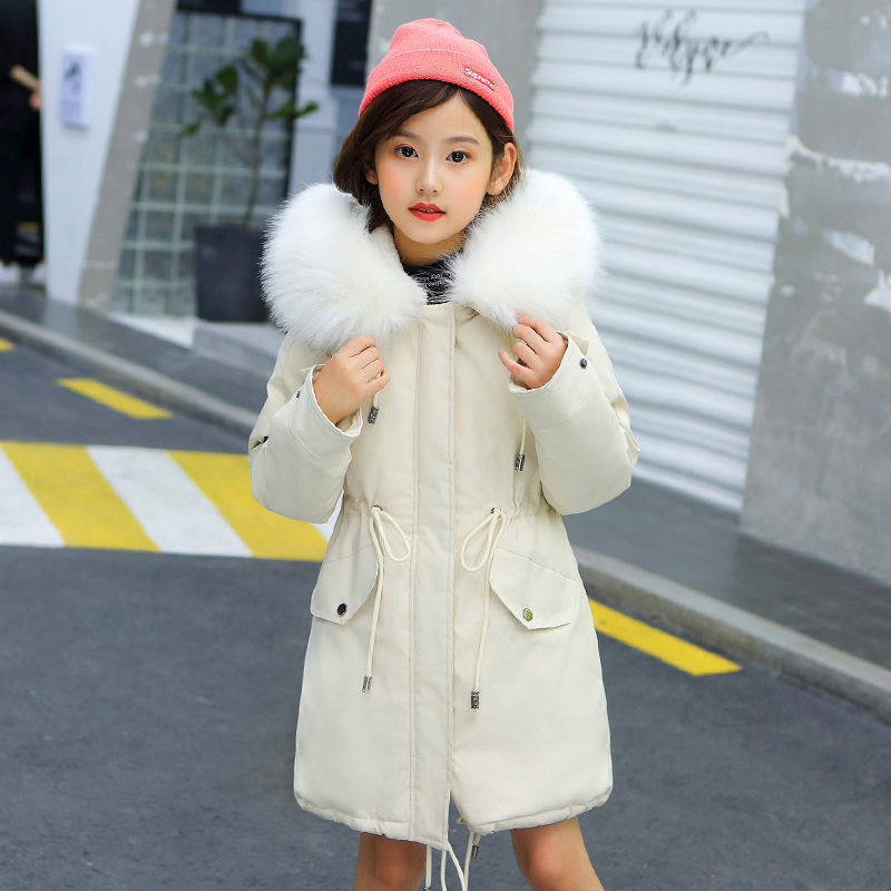 Cotton Coats In The Long Style With Velvet Liner for girls