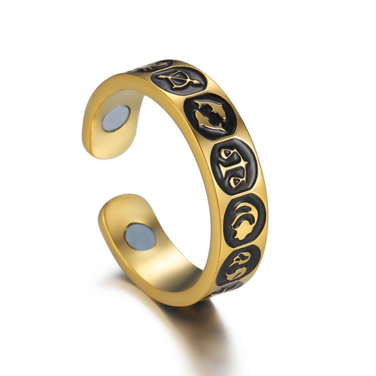 Men's Popular Open Titanium Steel Personality Trendy Ring