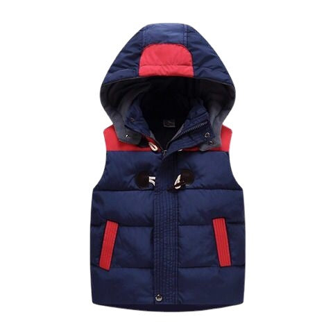Velvet Padded Hooded Vest Kindergarten jacket for baby