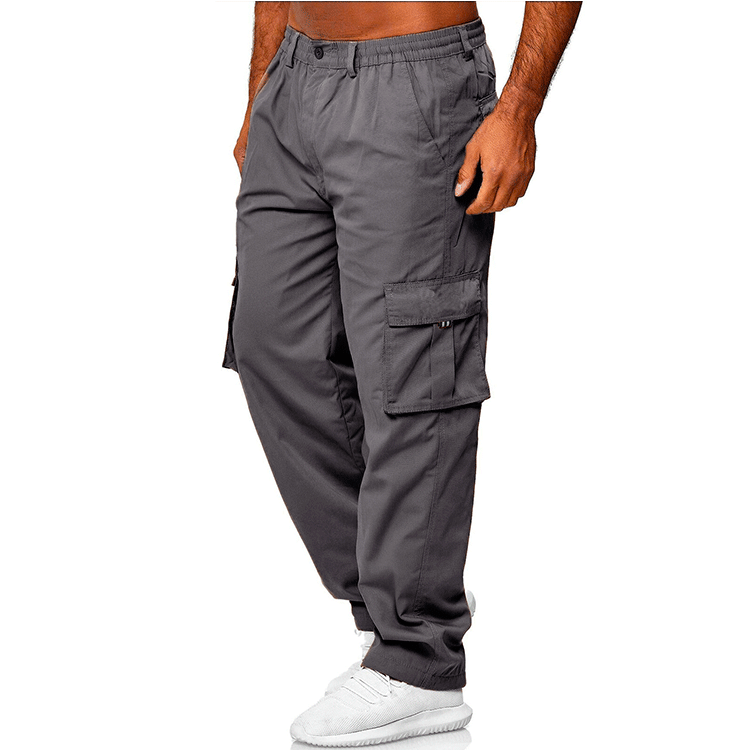 Casual Multi-pocket Loose Straight Cargo Pant For Men