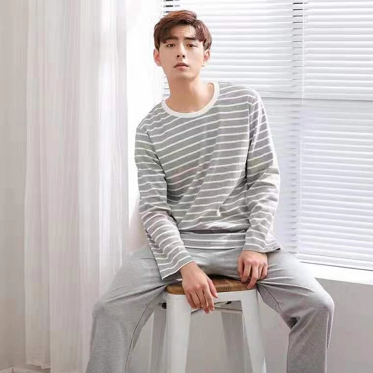 Home Wear Spring And Autumn Pajama Set For Men