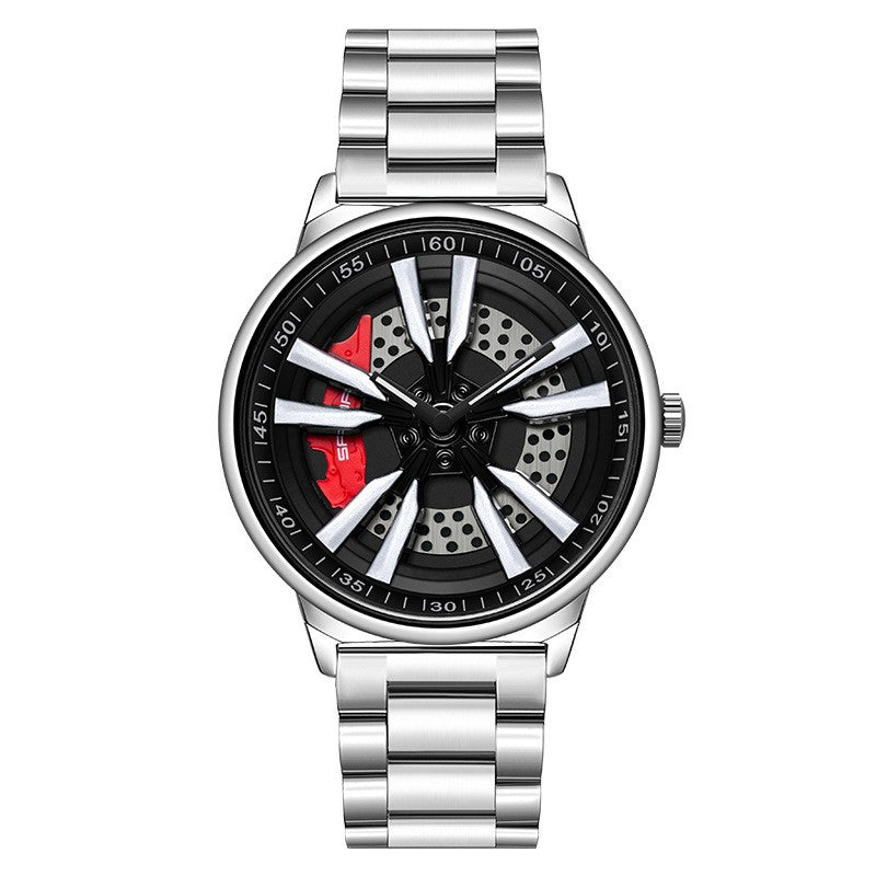 Men's Creative Cool Dial Rotating Wheel Quartz Watch