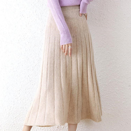 Mid-length Pure Wool Thickened Skirts For Women